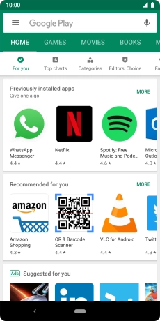 Slide your finger right starting from the left side of the screen.