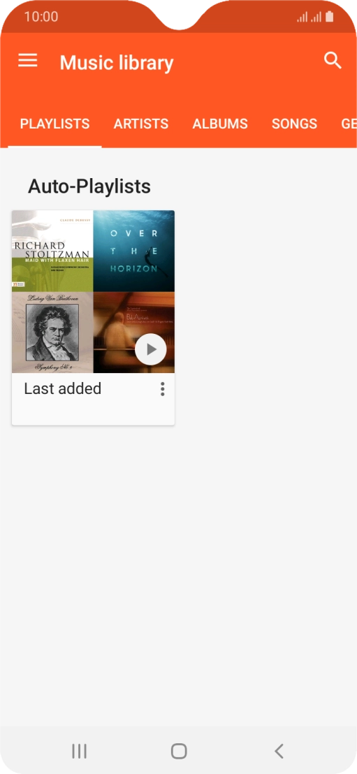 Press the required category and go to the required audio file.