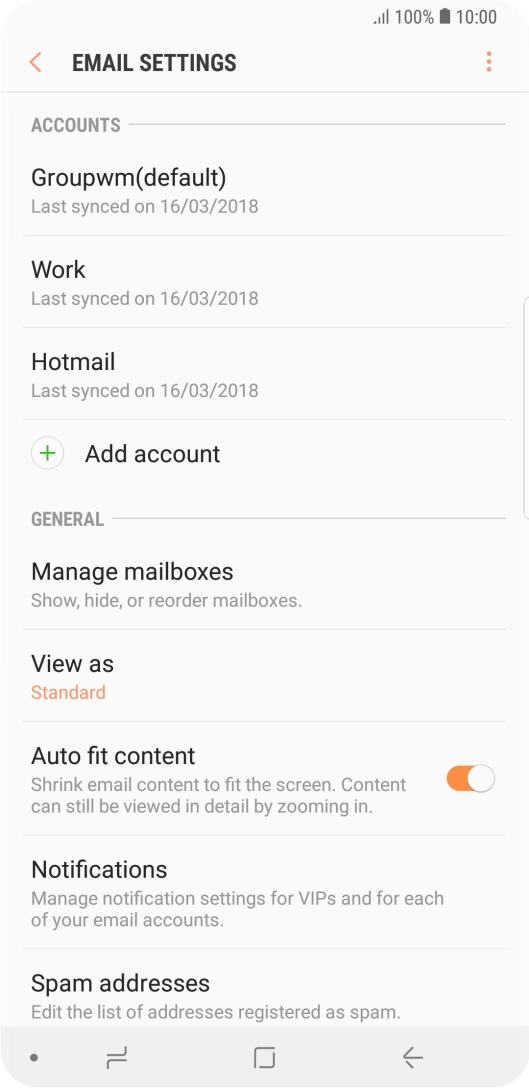 Press the required account.