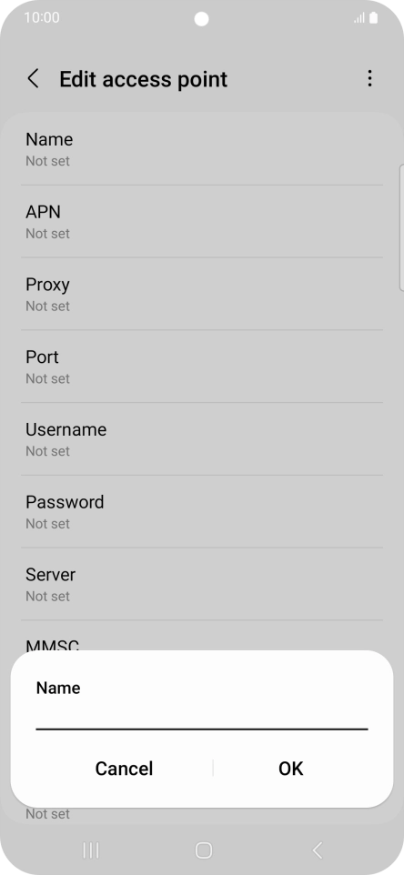 Key in EE Internet and press OK.