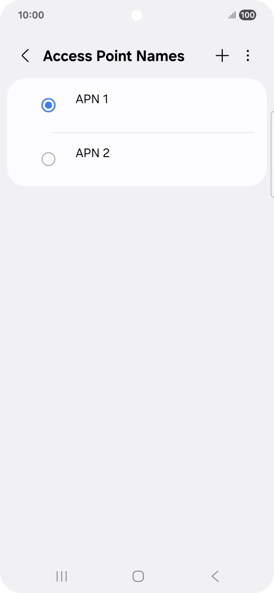Press the field next to the data connection to activate it.