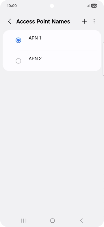 Press the field next to the data connection to activate it.