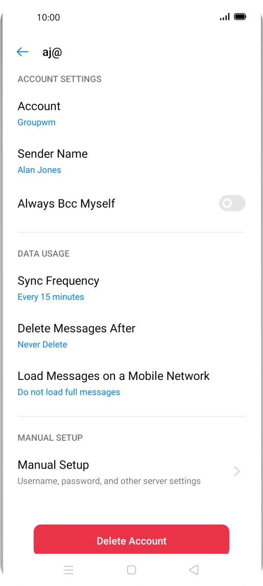Press Account and key in the required name.