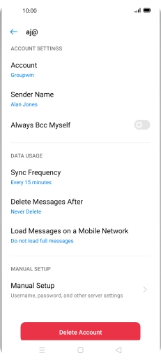 Press Account and key in the required name.