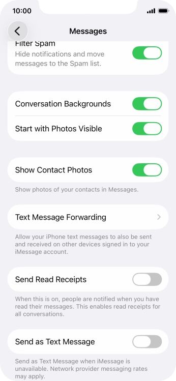 Press the indicator next to 