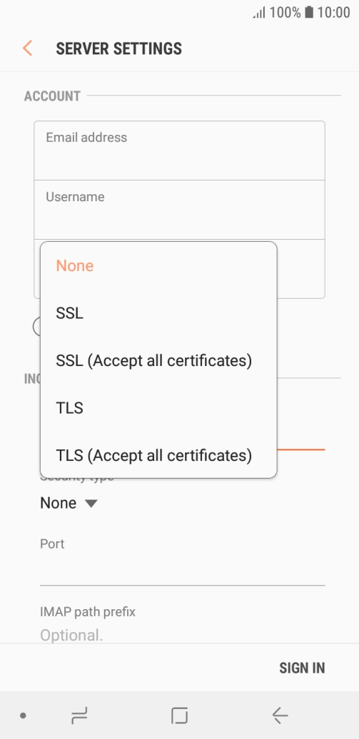Press None to turn off the function.