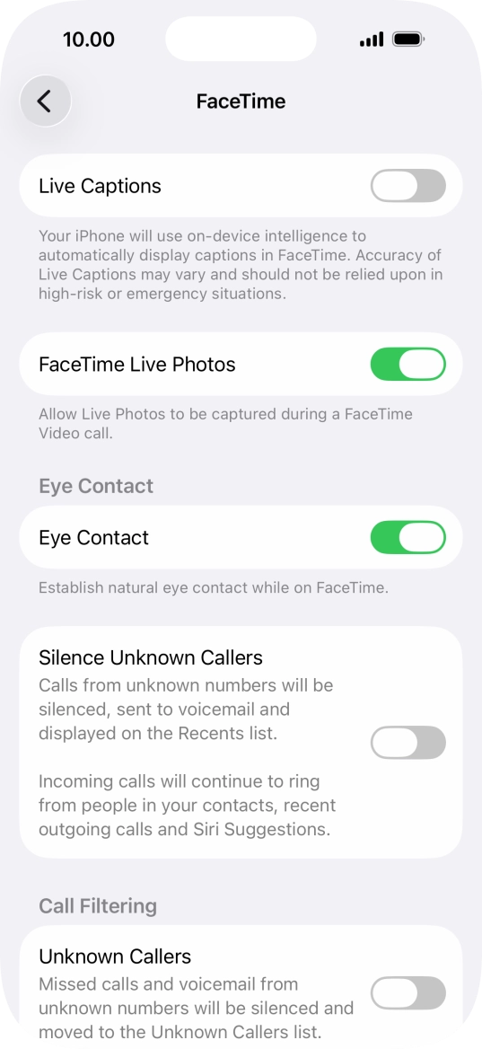 Press the indicator next to 
