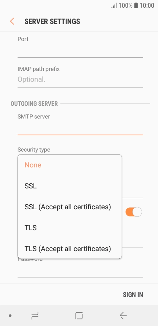 Press None to turn off the function.