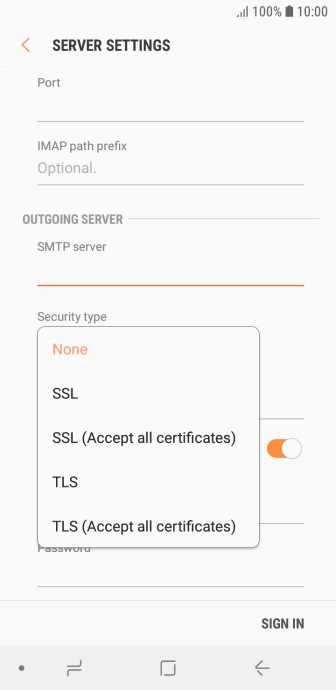 Press None to turn off the function.