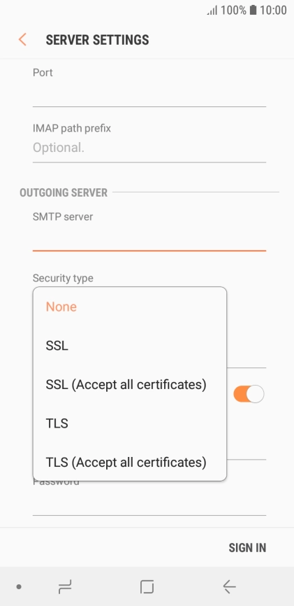 Press None to turn off the function.