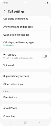 Press Supplementary services.