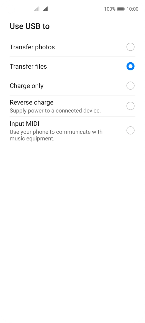 Press Transfer files.