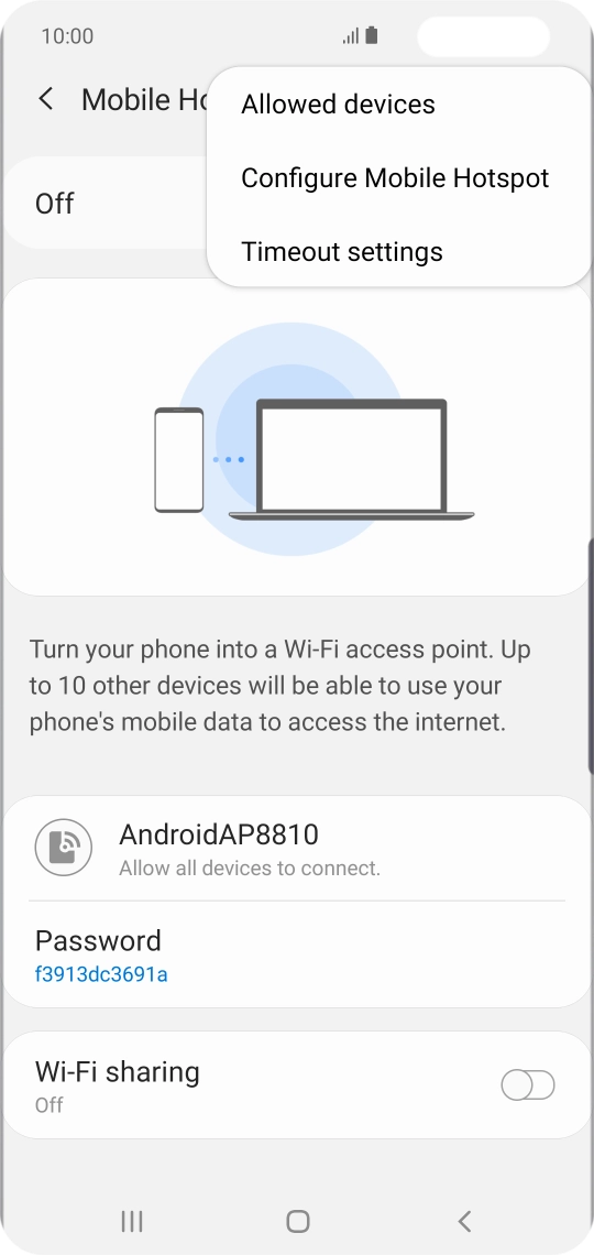 Press Configure Mobile Hotspot.