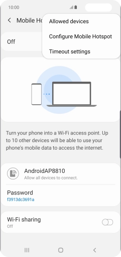 Press Configure Mobile Hotspot.