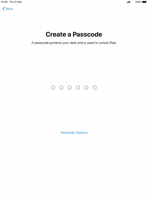 Press Passcode Options.