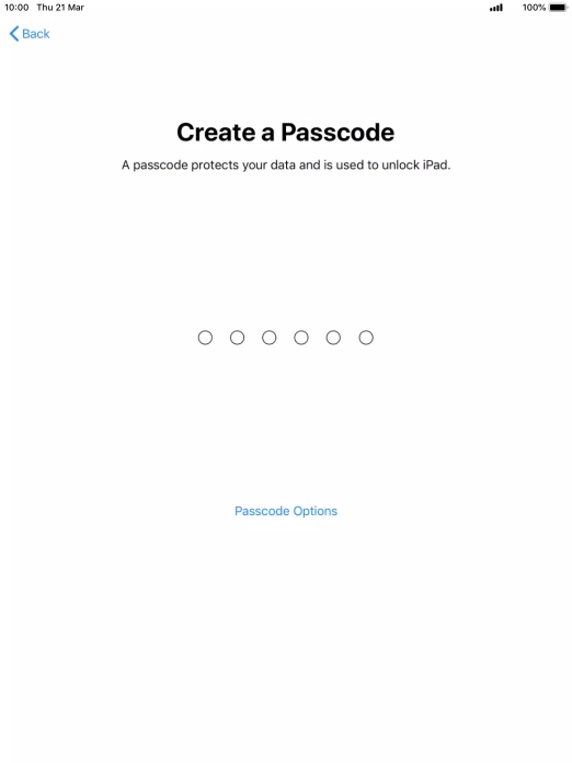 Press Passcode Options.