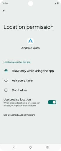 Press the required setting to turn the function on or off.