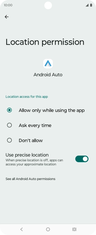 Press the required setting to turn the function on or off.