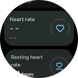 Your heart rate is displayed below Heart rate.