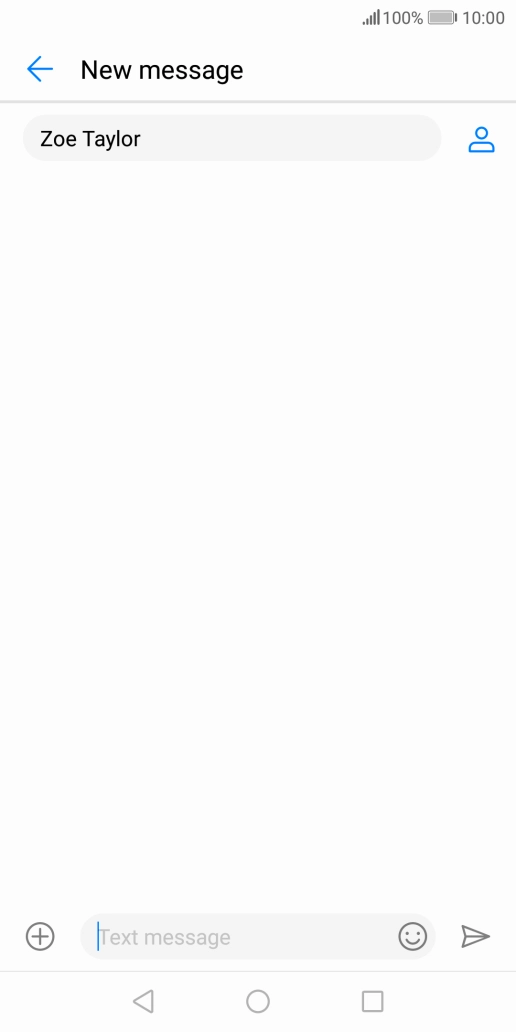 Press the text input field and write the text for your text message.