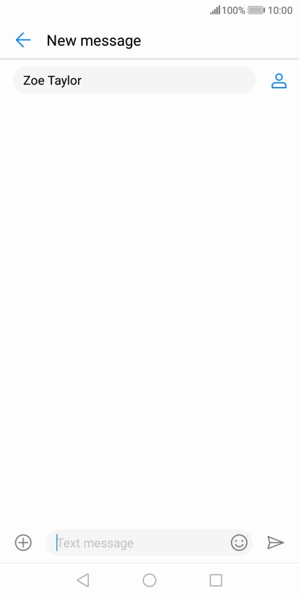 Press the text input field and write the text for your text message.