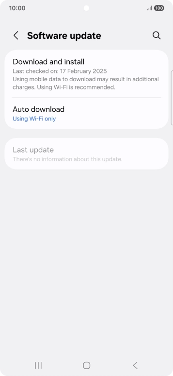 Press Download and install. If a new software version is available, it's displayed. Follow the instructions on the screen to update the phone software.