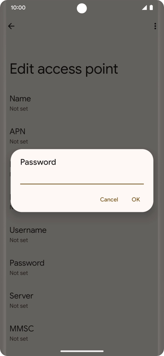 Key in secure and press OK.