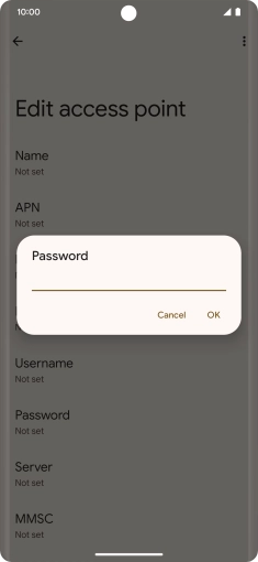 Key in secure and press OK.