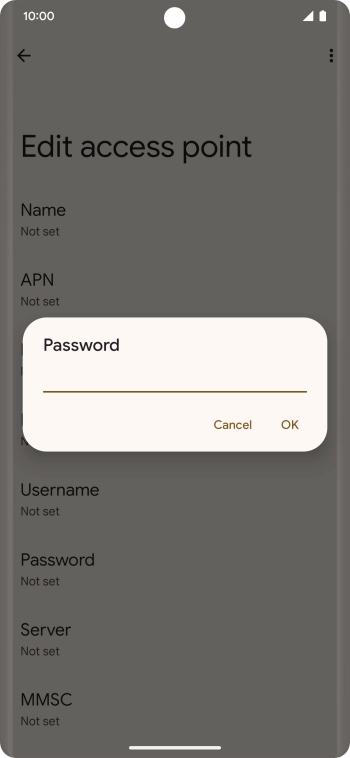 Key in secure and press OK.