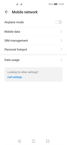 Press Mobile data.