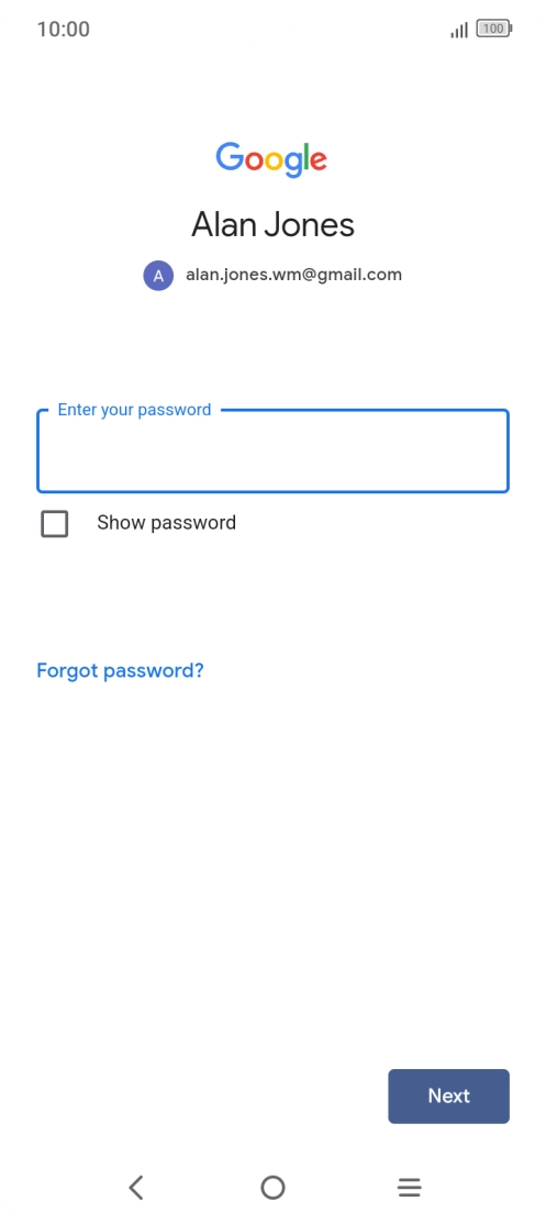 Press the field below 