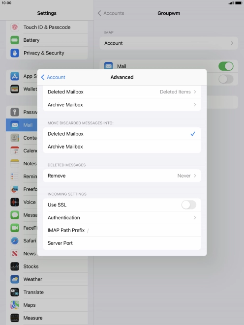 Press the indicator next to 