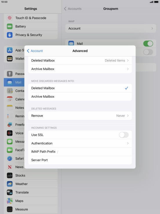 Press the indicator next to 
