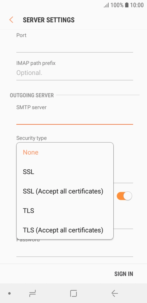 Press None to turn off the function.