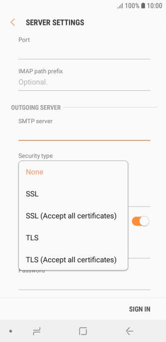 Press None to turn off the function.
