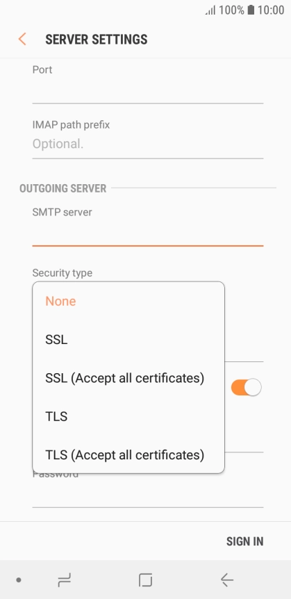 Press None to turn off the function.