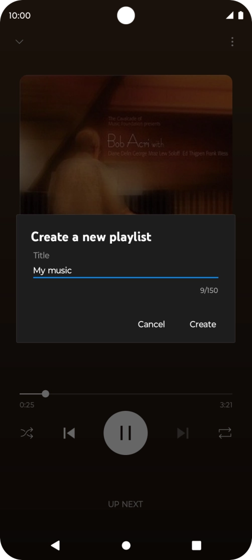 Key in a name for the playlist and press Create.