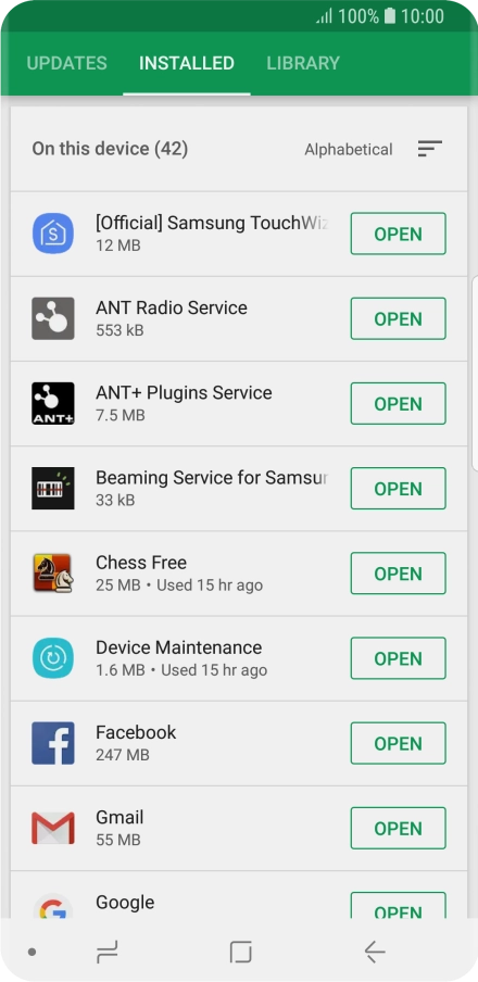 Press the required app.