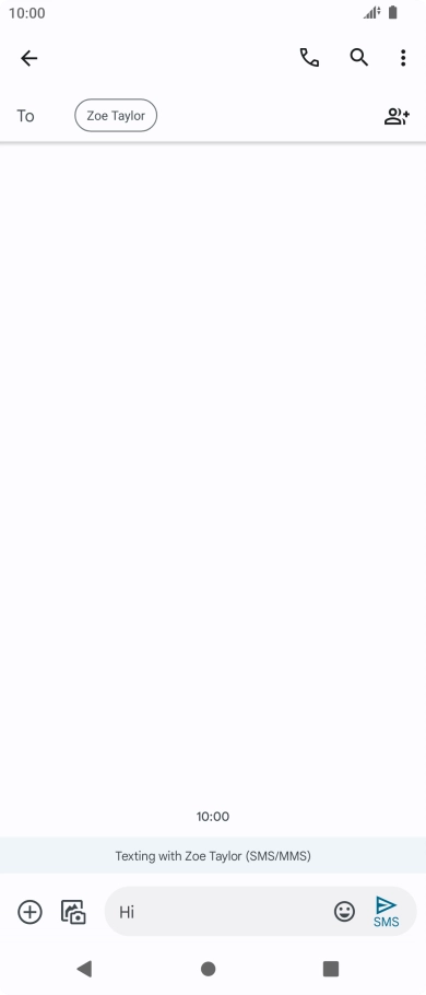 Press the send icon when you've finished your SMS.