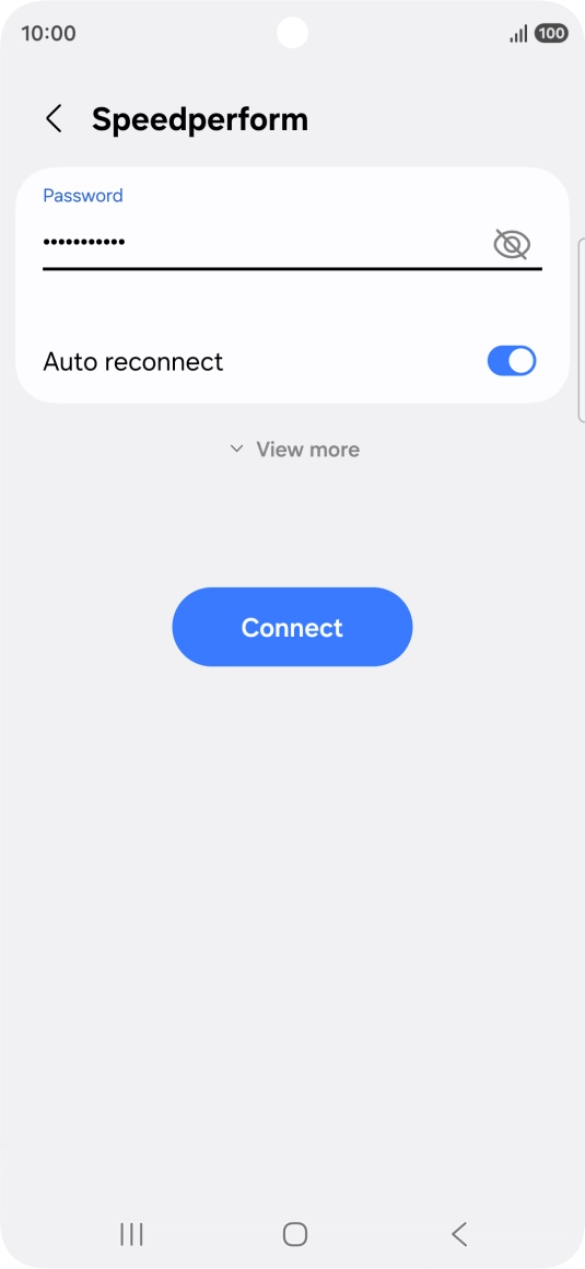 Key in the password for the Wi-Fi network and press Connect.