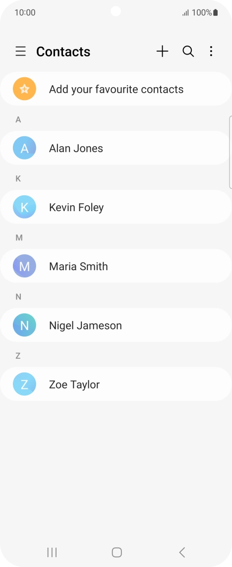 Press the new contact icon.
