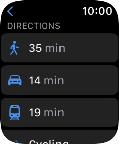 Press the required mode of transportation.
