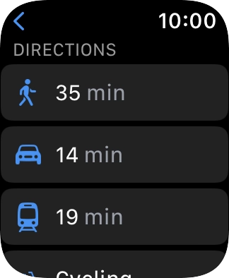 Press the required mode of transportation.