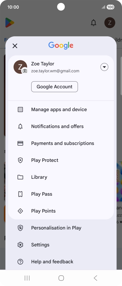Press Manage apps and device.