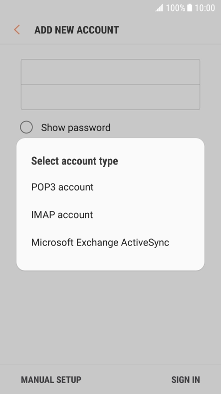 Press IMAP account.