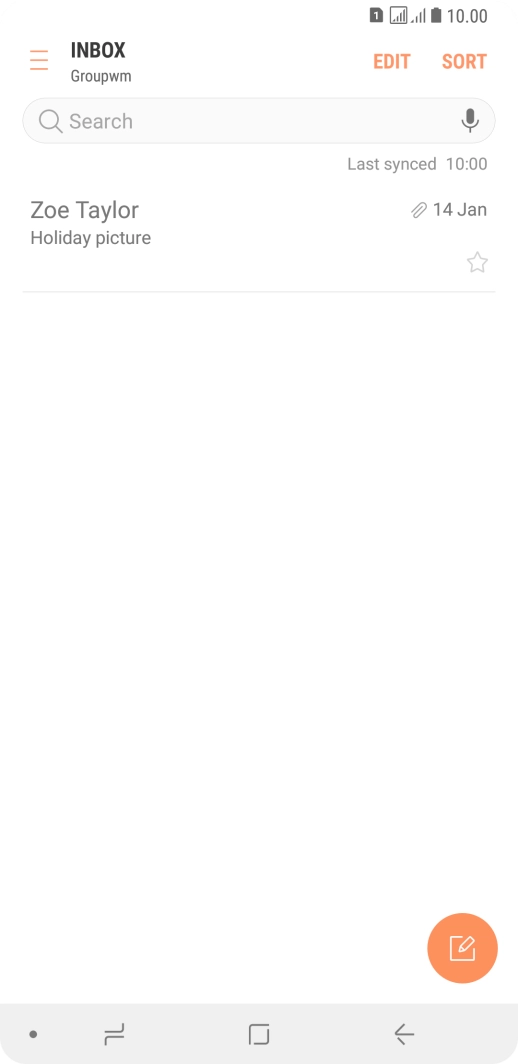 Slide your finger right starting from the left side of the screen.