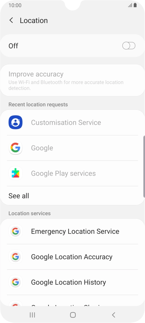 Press the indicator to turn the function on or off.
