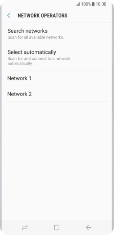 Press the required network.