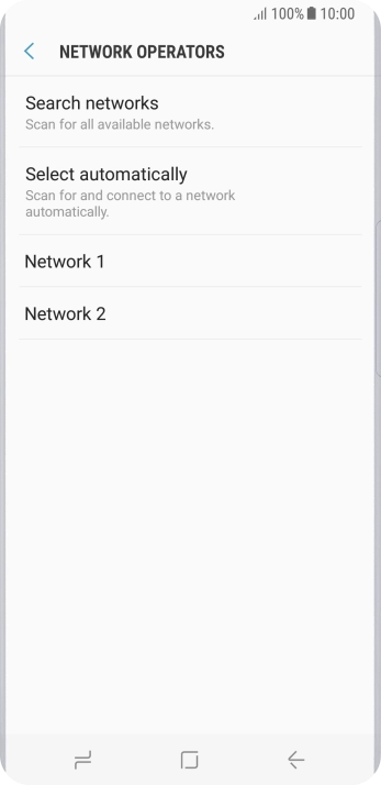 Press the required network.