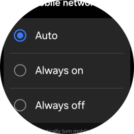 Press the required setting for mobile data usage.